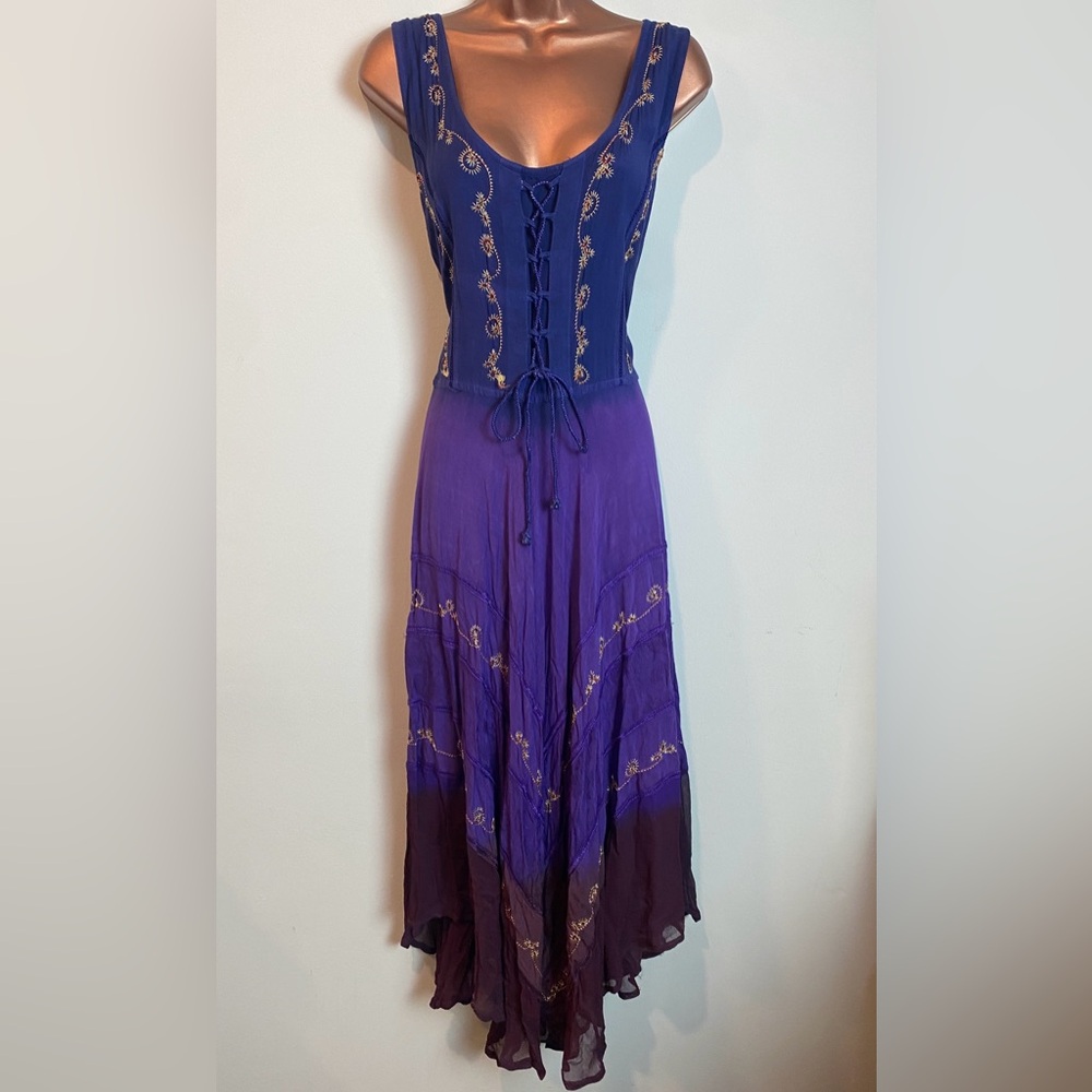 Boho Lace-Up Peasant Ren Fest Dress